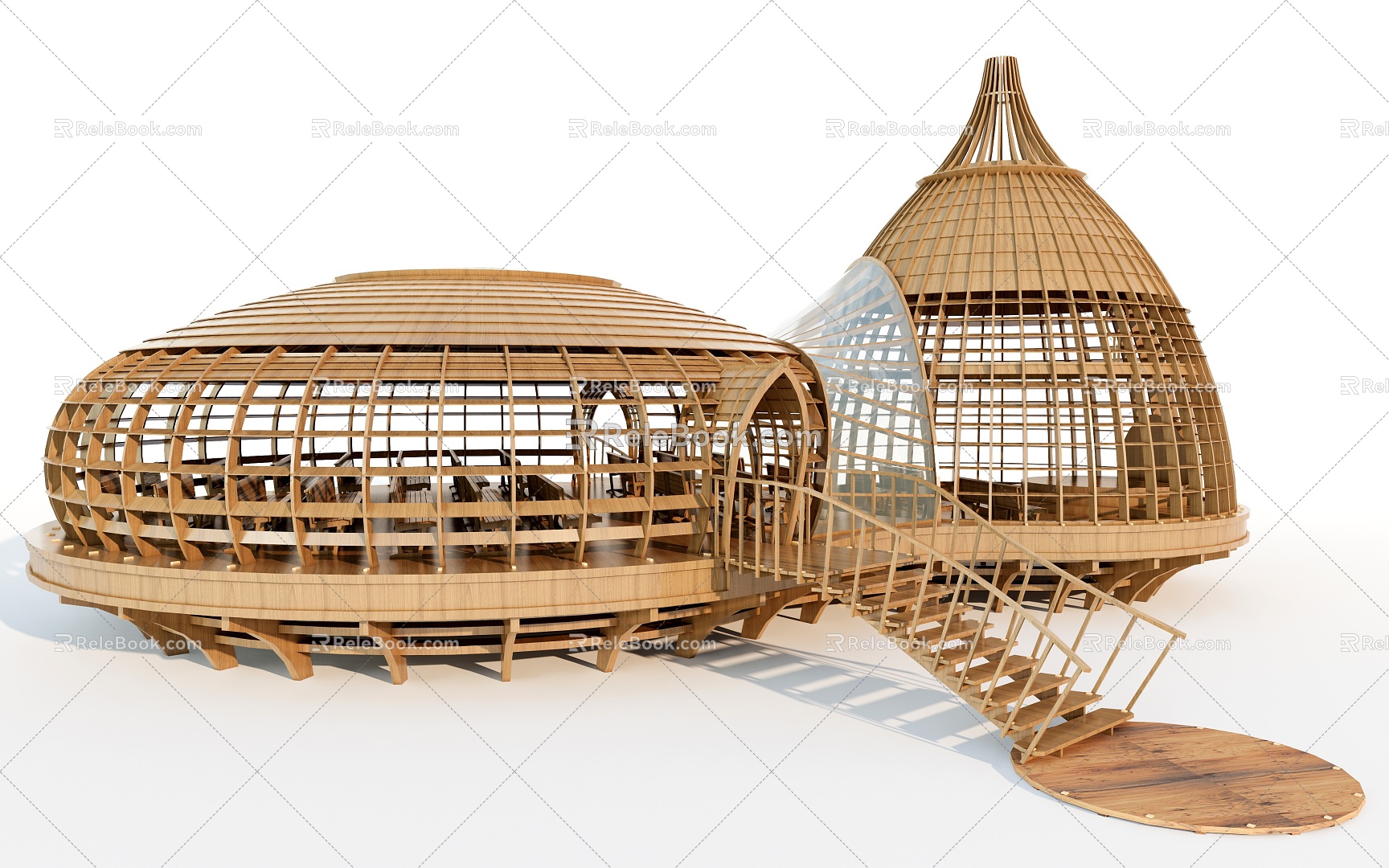 wooden house wooden tent tent camp tree house wooden structure building wooden restaurant building 3d model