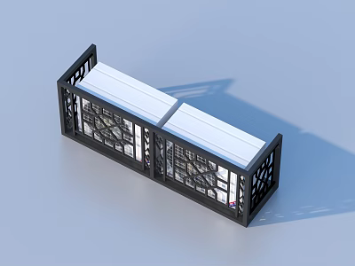 Multifunctional Household Storage Rack With Black Frame White Surface And Lattice Design 3d model