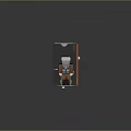 3D Pixel Style Characters Standing On Waiting Platform With Orange Wall And Wooden Floor