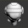 Tactical Weapon Gas Mask With Silver Metallic Finish Round Lenses And Headphone Style
