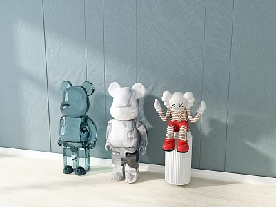 Doll ornaments toy figure hand-held violent bear doll 3d model