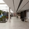 Beauty Hair Salon Modern Interior With Spacious Reception Area And Green Plants