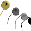 Modern Wall Lamps with Curved Arm and Round Shade in Yellow Gray White Black