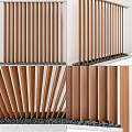 Traditional Wooden Vertical Slats With Carved Chinese Characters And Decorative Stones
