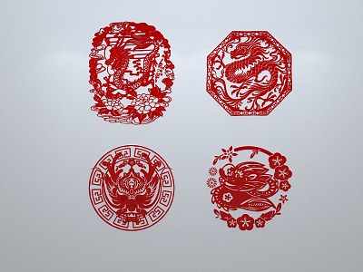 Chinese-style window grilles silhouette pane window sill border openwork window 3d model