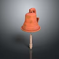 Vintage Red Bell Decoration With Metal Hook And Rope Clapper