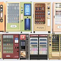Public Facility Various Colored Vending Machines For Snacks And Drinks 3d model