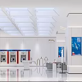 SPDB Bank Branch Interior Design With Modern Open Space Counter Screens and Seats