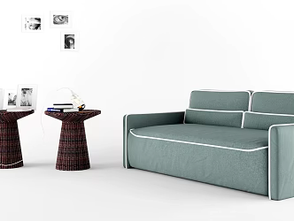 Nordic Double Sofa Multiplayer Sofa Combination 3d model
