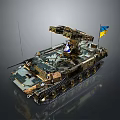 Armored Military Tank With Camouflage Pattern Tracked Chassis And Weapon System