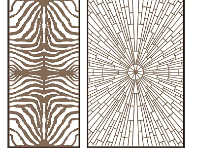 Modern Decorative Room Divider Featuring Wavy Lines And Radiant Geometric Patterns 3d model