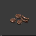 Appetizing Fresh Juicy Hamburger Patties and Sausages with Textured Surface on Dark Background