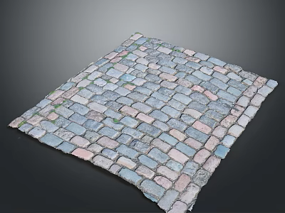 Colorful Natural Stone Mosaic Floor Tiles Composed Of Small Mixed Color Pieces For Decor 3d model