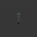 Futuristic Sci Fi Sniper Rifle Weapon With Detailed Metallic Blue Gold Accents And Scope