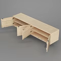 Modern Wooden TV Stand With Metal Legs Cabinet Doors And Storage Compartments