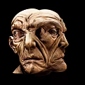 Artistic Two Faced Human Head Sculpture Decorative Ornament Set For Home Decoration