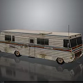 Vintage EAGLE Recreational Vehicle with Striped Exterior Design and Multiple Windows Classic Retro Style
