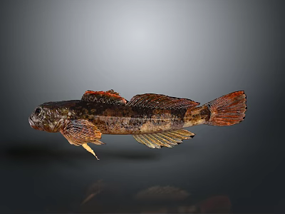 Decorative Fish Shaped Ornament With Brown Orange Colors For Home Decor 3d model