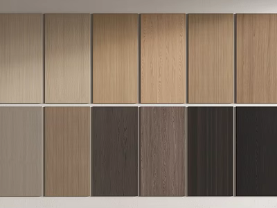 Various Wood Grain Wall Panels in Different Colors Sample Showcase 3d model