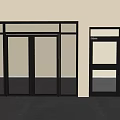 Sleek Modern Double Doors With Glass Panels And Black Frame For Interior