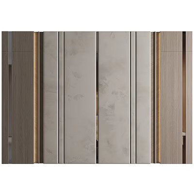 Modern Accent Wall Design With Wooden Panels And Neutral Color Tones For Home Interior 3d model