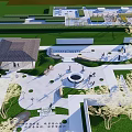 Architectural Site Plan With Buildings Pathways Pools And Green Landscaping 3d model