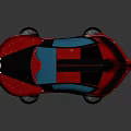 Futuristic Red Blue Car Design With Streamlined Body Transparent Roof And Illuminated Wheels