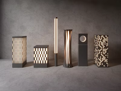 Contemporary Outdoor Lights Showcasing Diverse Modern Designs And Sleek Illuminated Frames 3d model