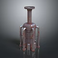 Industrial Mechanical Device With Cylindrical Body And Multiple Pipes On Base 3d model