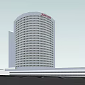 Modern Hotel Building Design With Two Tall Structures And Circular Exterior 3d model