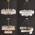 Modern Glass Chandeliers With Gold Frame And Elegant Design In Different Styles