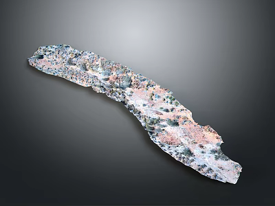 Natural Irregular Crystal Specimen With Shiny Surface Pink And Black Color Patterns 3d model