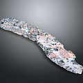 Natural Irregular Crystal Specimen With Shiny Surface Pink And Black Color Patterns