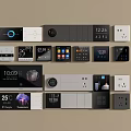 Smart Switch Panels with Digital Displays Time Temperature and Modern Designs 3d model