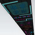 Neon Signage Featuring Chinese Characters Fortune And Yue Lai Yue Dian In Indoor Ceiling Design