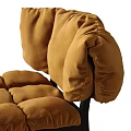 Burgundy Velvet Accent Chair With Puffy Cushions And Black Wooden Legs