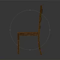 Simple Solid Wooden Chair With Slatted Back And Classic Design For Home Use