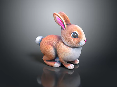 Rabbit hare rabbit white rabbit gray rabbit black rabbit rabbit rabbit family cartoon rabbit 3d model