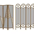 Modern Room Dividers With Geometric And Arched Metal Frame Patterns 3d model