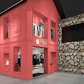 V VIGUE Minimalist Style Clothing Store With Black Dresses White Tops And Checkered Floor
