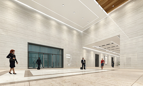 Modern Hall Public Foyer 3d model