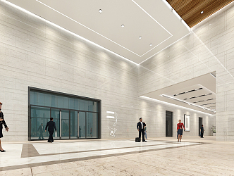 Modern Hall Public Foyer 3d model