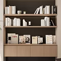 Book Shelf Bookshelf Book Combination Ornaments Magazine Combination 3d model