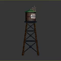 Finns Water Tower With Green Roof And Brown Metal Frame Structure