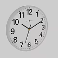 Kenko Clock White Dial With Black Numbers Silver Frame Hanging On Gray Wall 3d model