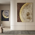 Modern Moon Decorative Painting Hanging Painting Planet Art Painting 3d model