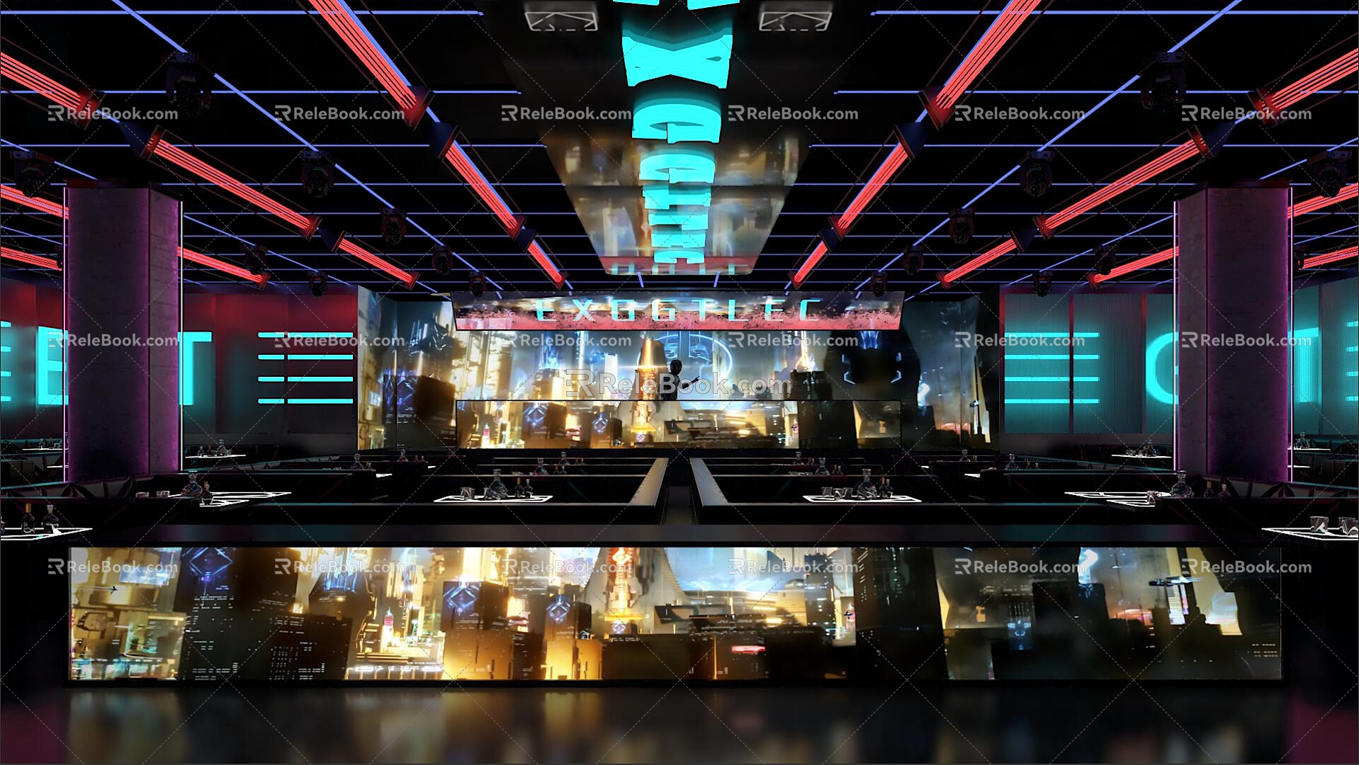 Bar Bar Hall Tavern KTV Disco Night Club Science and Technology Wind Bar 3d model