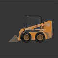 Yellow Bobcat Skid Steer Loader With Black Cab Front Bucket And Large Tires