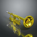 Professional Shiny Golden Brass Trumpet With Polished Surface And Reflective Finish