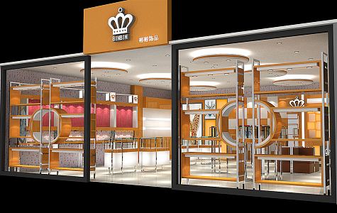 Modern store jewelry store 3d model